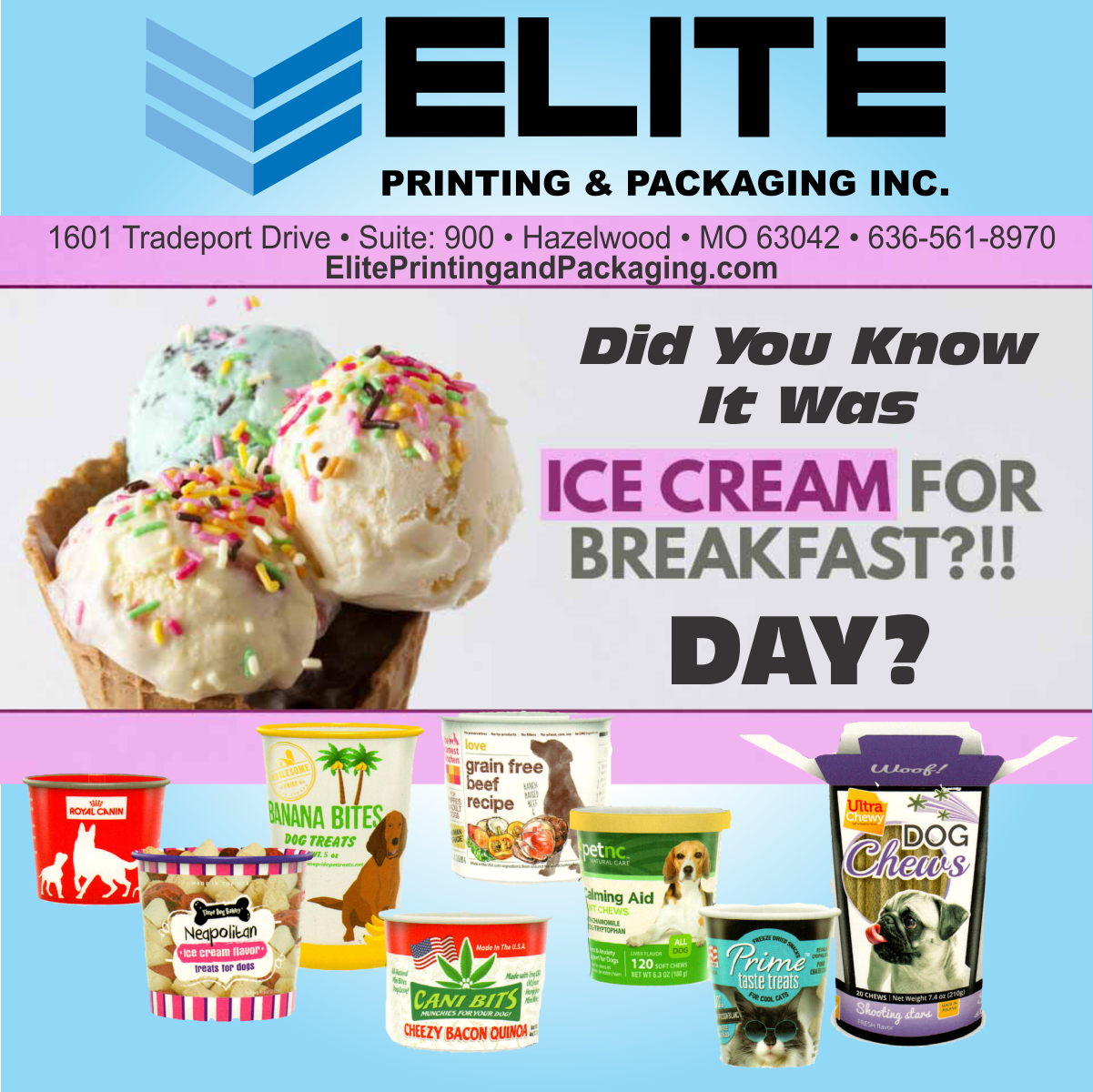 Ice Cream For Breakfast Elite Printing and Packaging
